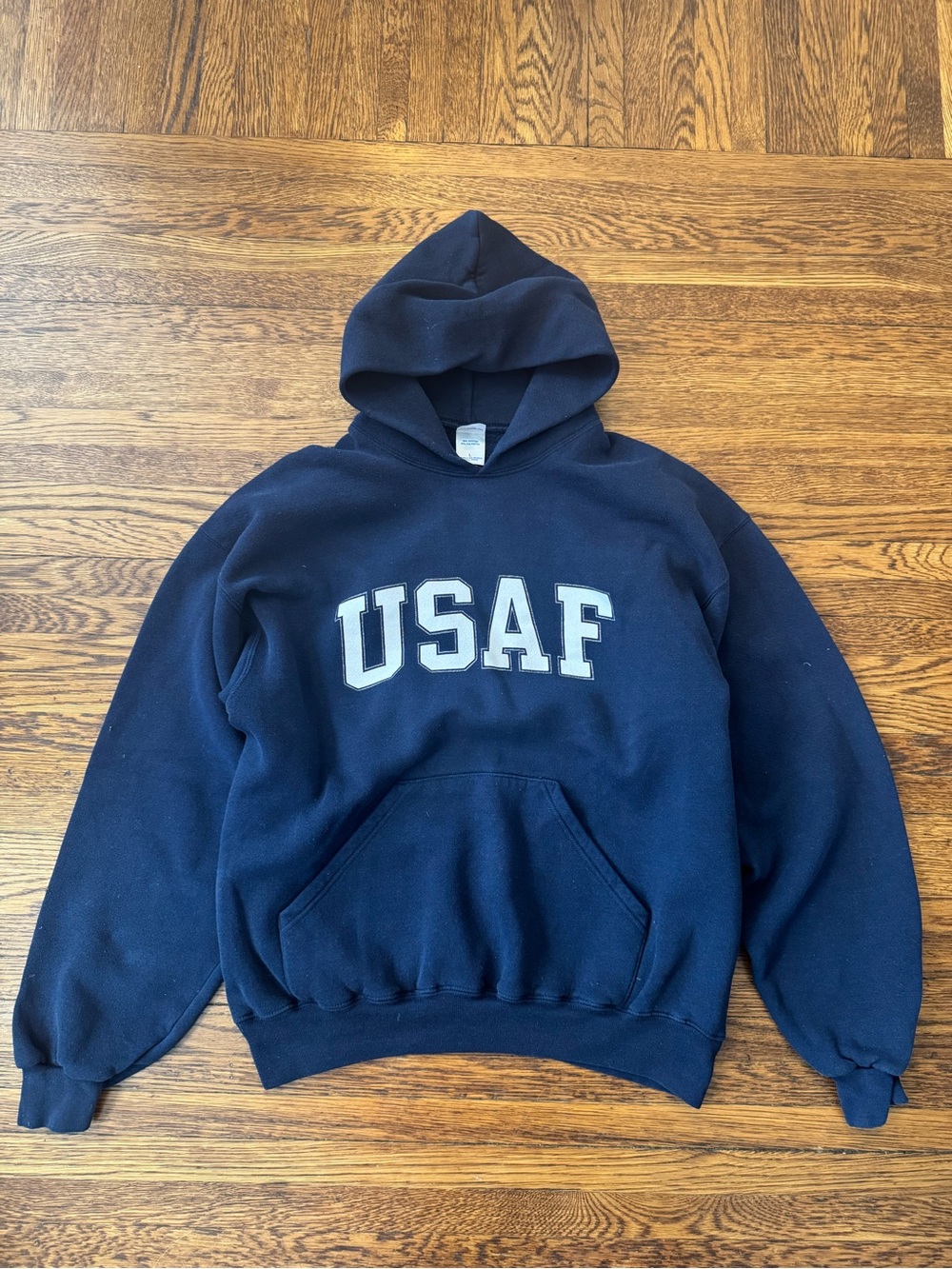 VINTAGE 1980s 1990s USAF Navy Blue Hooded Sweatshirt United States Air Force.